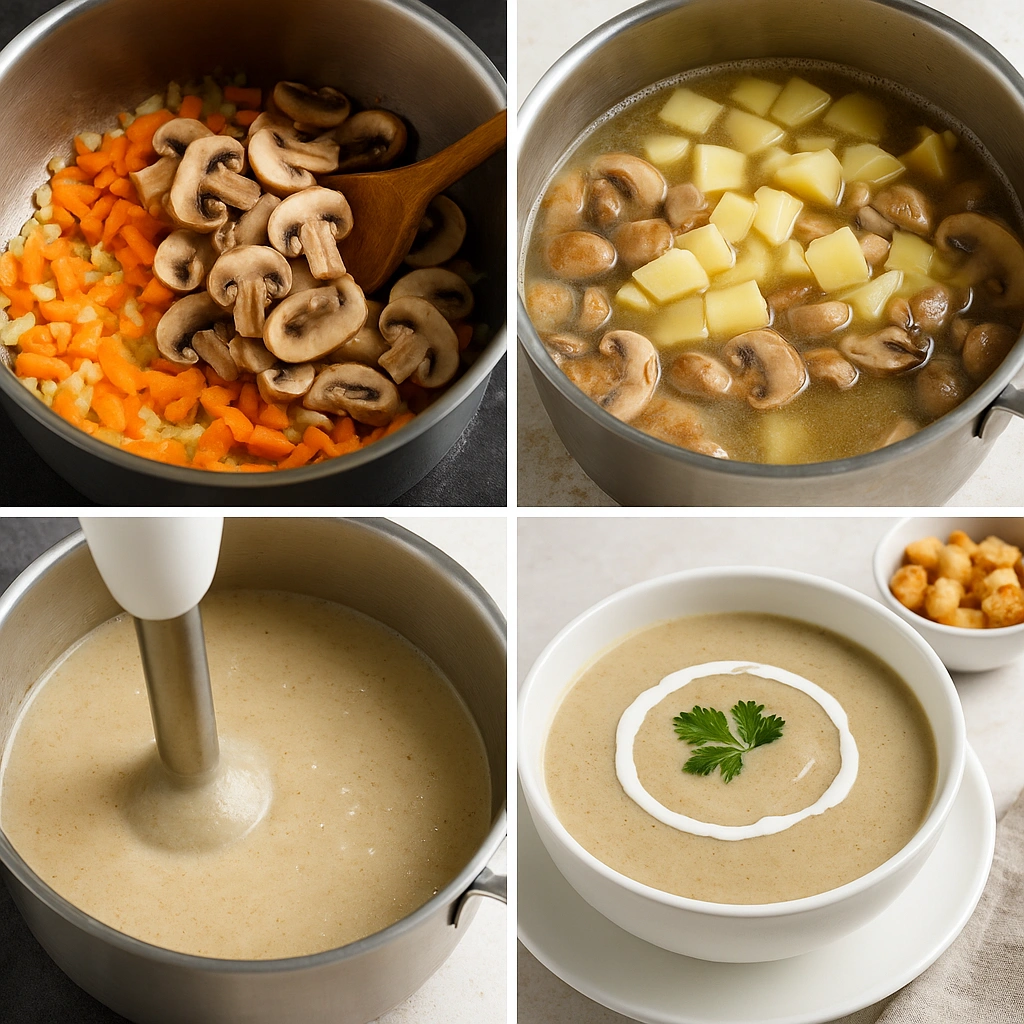 Покрокове приготування крем-супу із печериць
