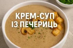 Крем-суп із печериць — обкладинка статті
