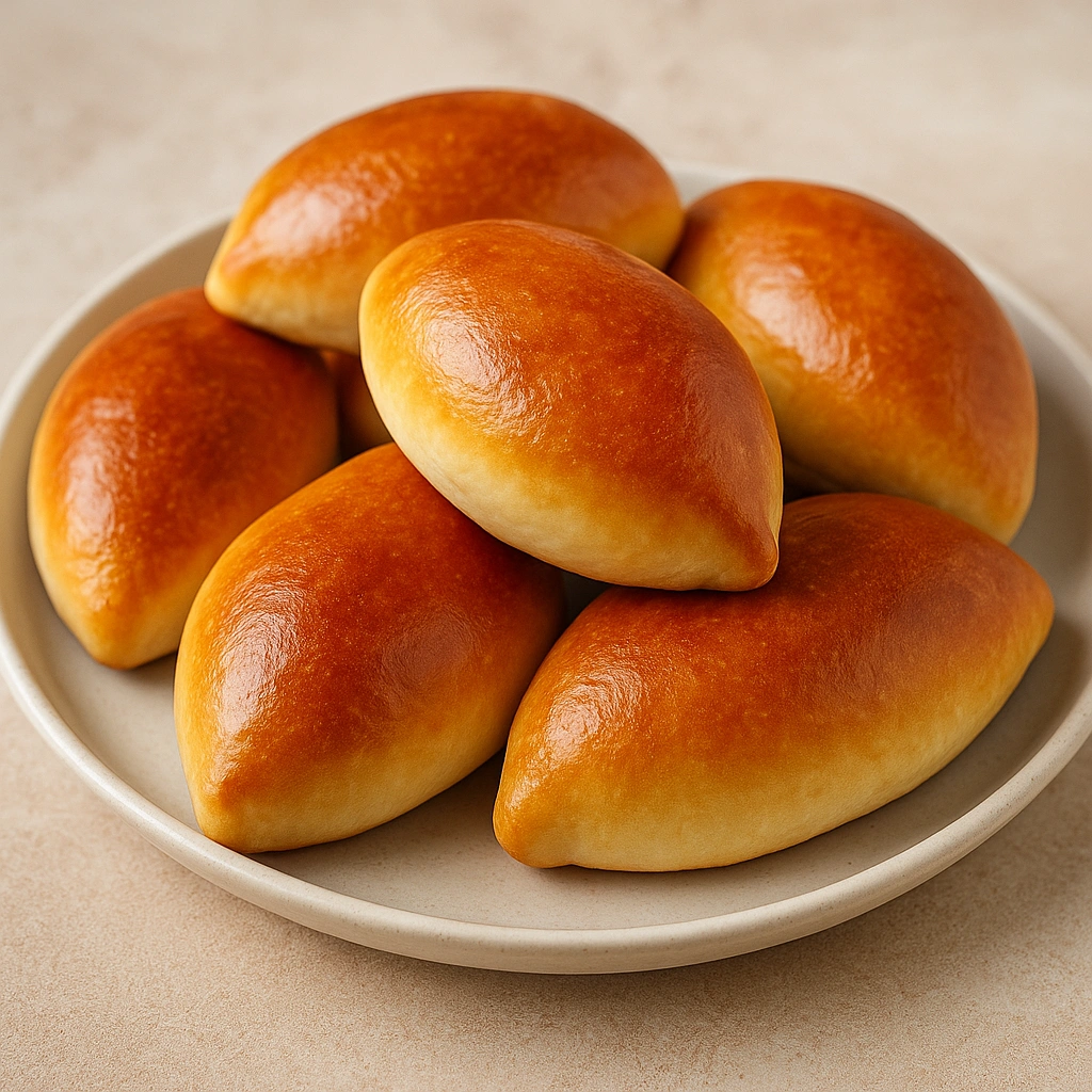 Пиріжки з яблуками на тарілці, рум’яна домашня випічка