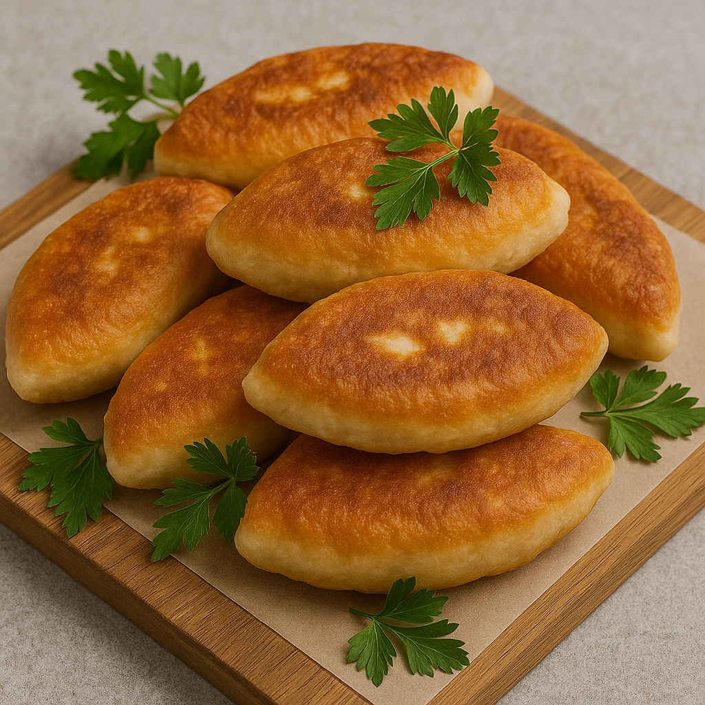 Пиріжки з капустою на сковороді, подача