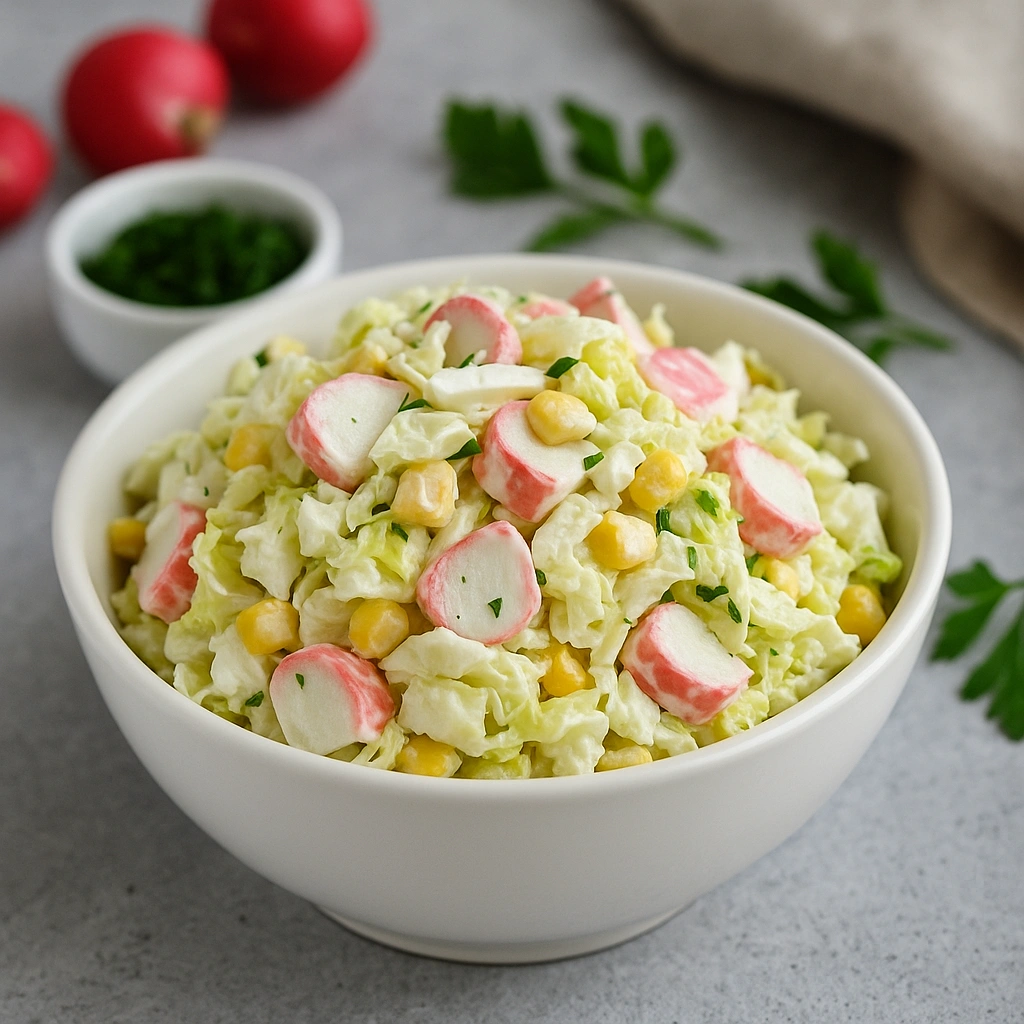 Салат з пекінської капусти з крабовими паличками