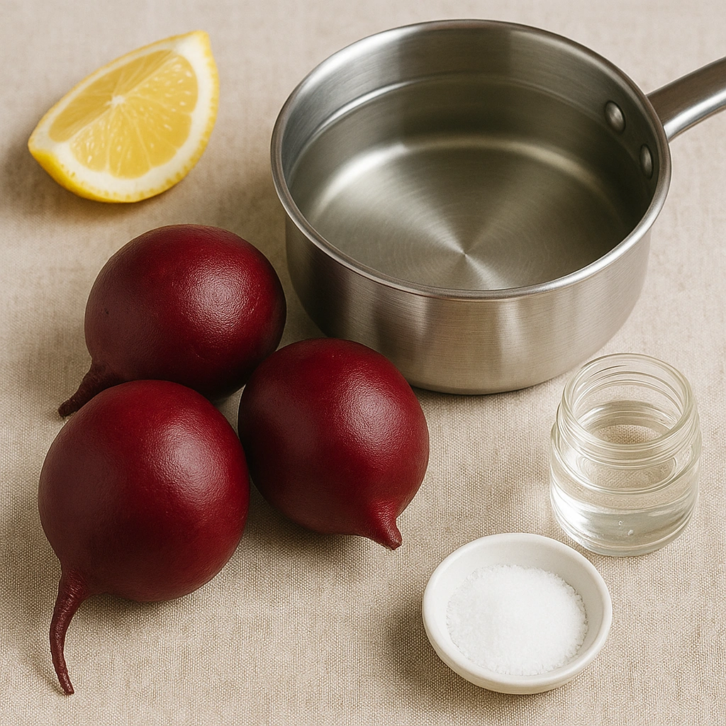 Сирий буряк та інгредієнти для варіння