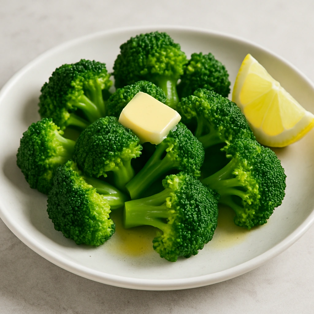 Тарілка броколі з маслом і лимоном