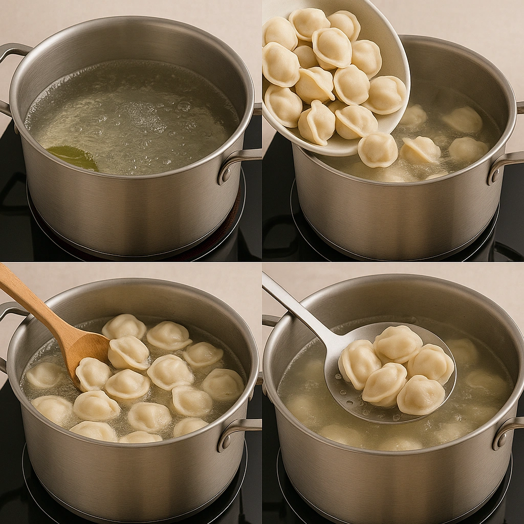 Покрокове приготування пельменів — фото колаж