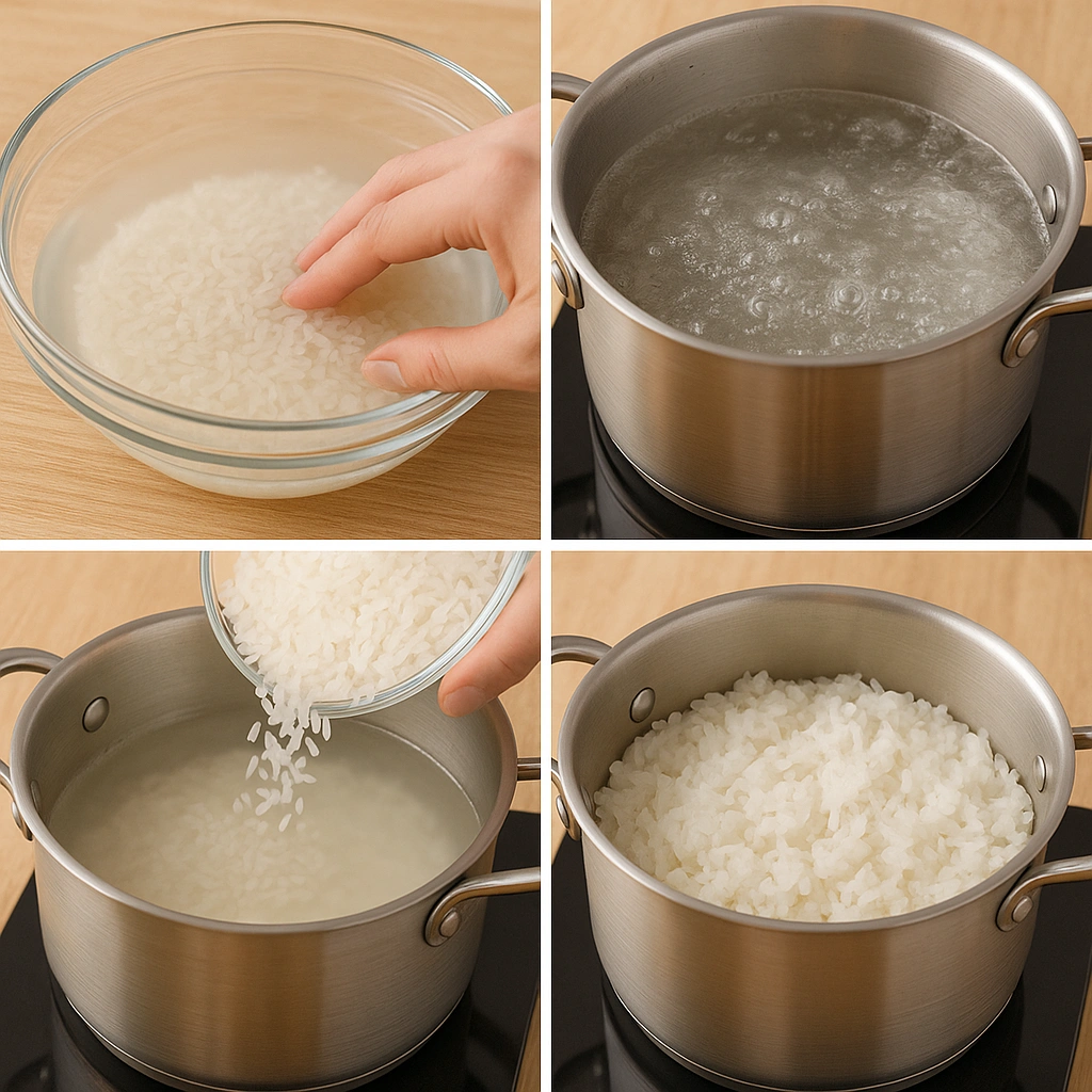 Етапи варіння рису крок за кроком