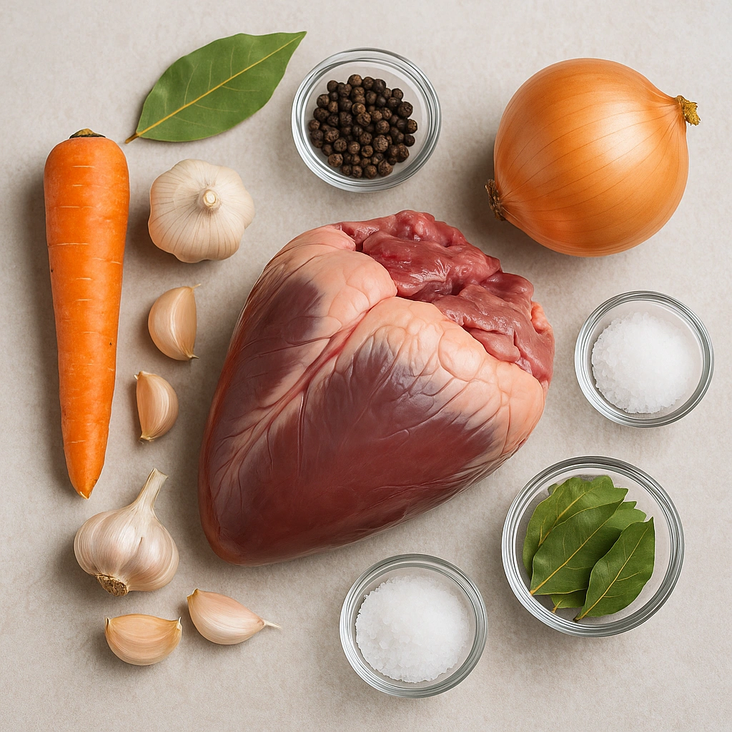 Свиняче серце з овочами та спеціями для варіння