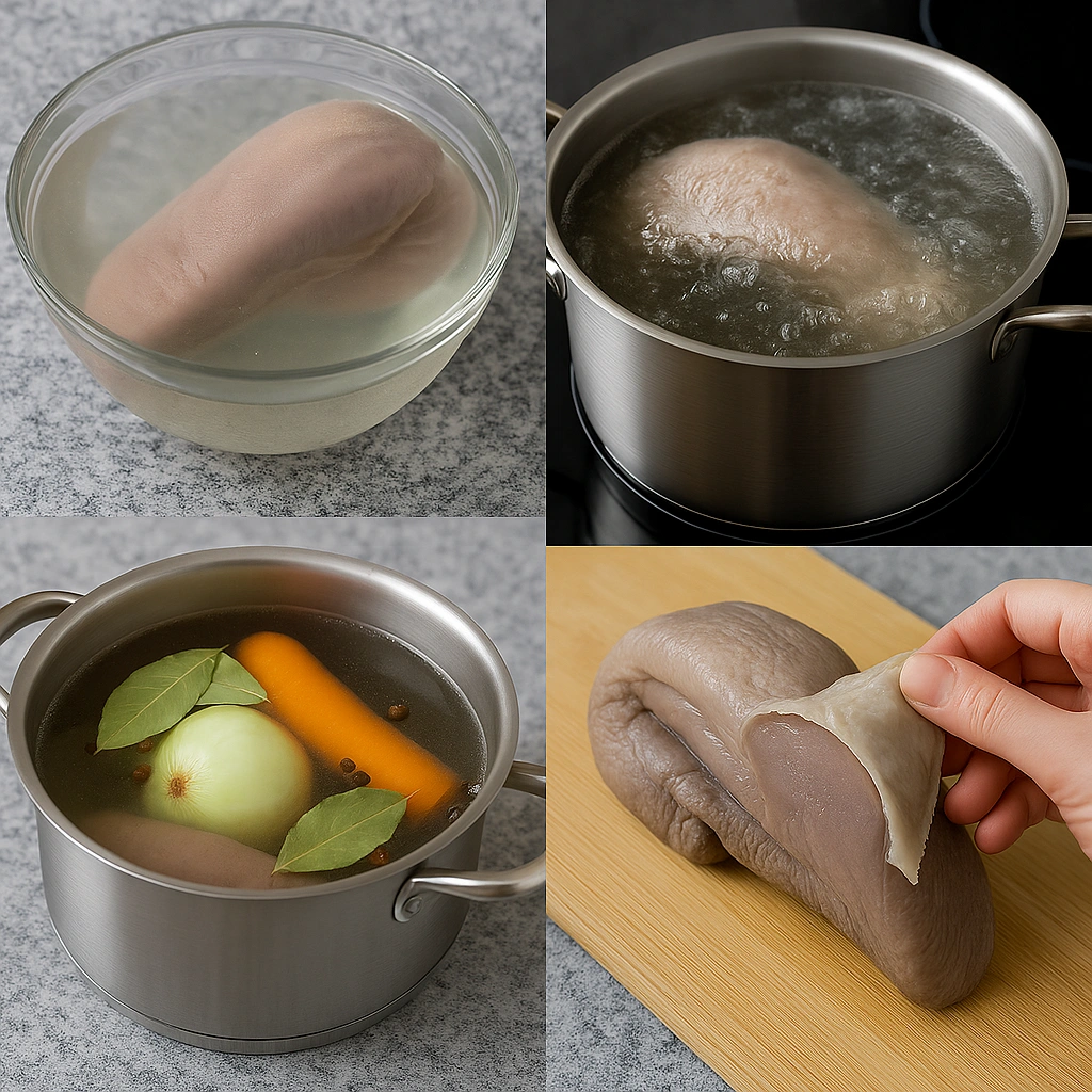 Покрокове варіння свинячого язика з очищенням