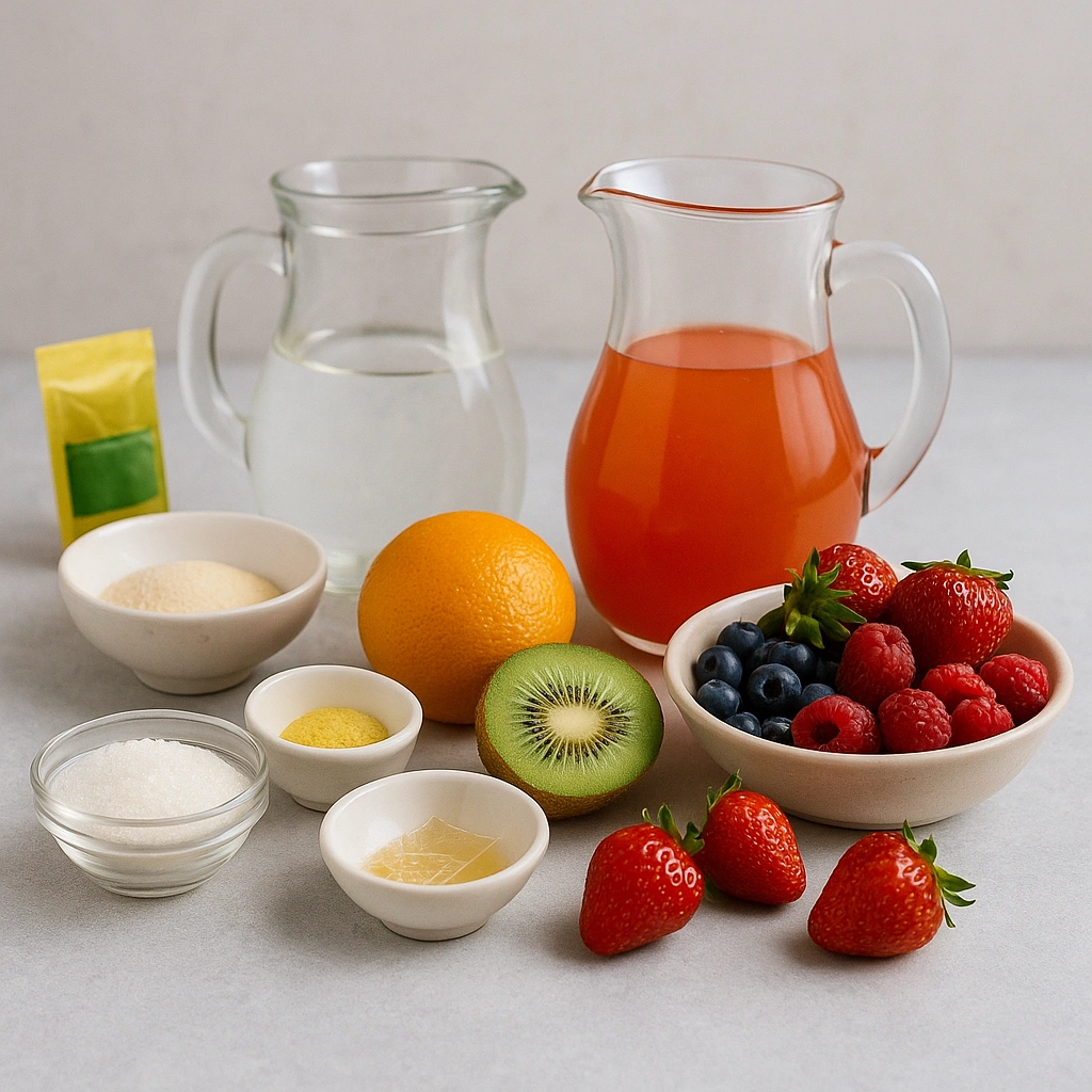 Інгредієнти для приготування желе з желатину