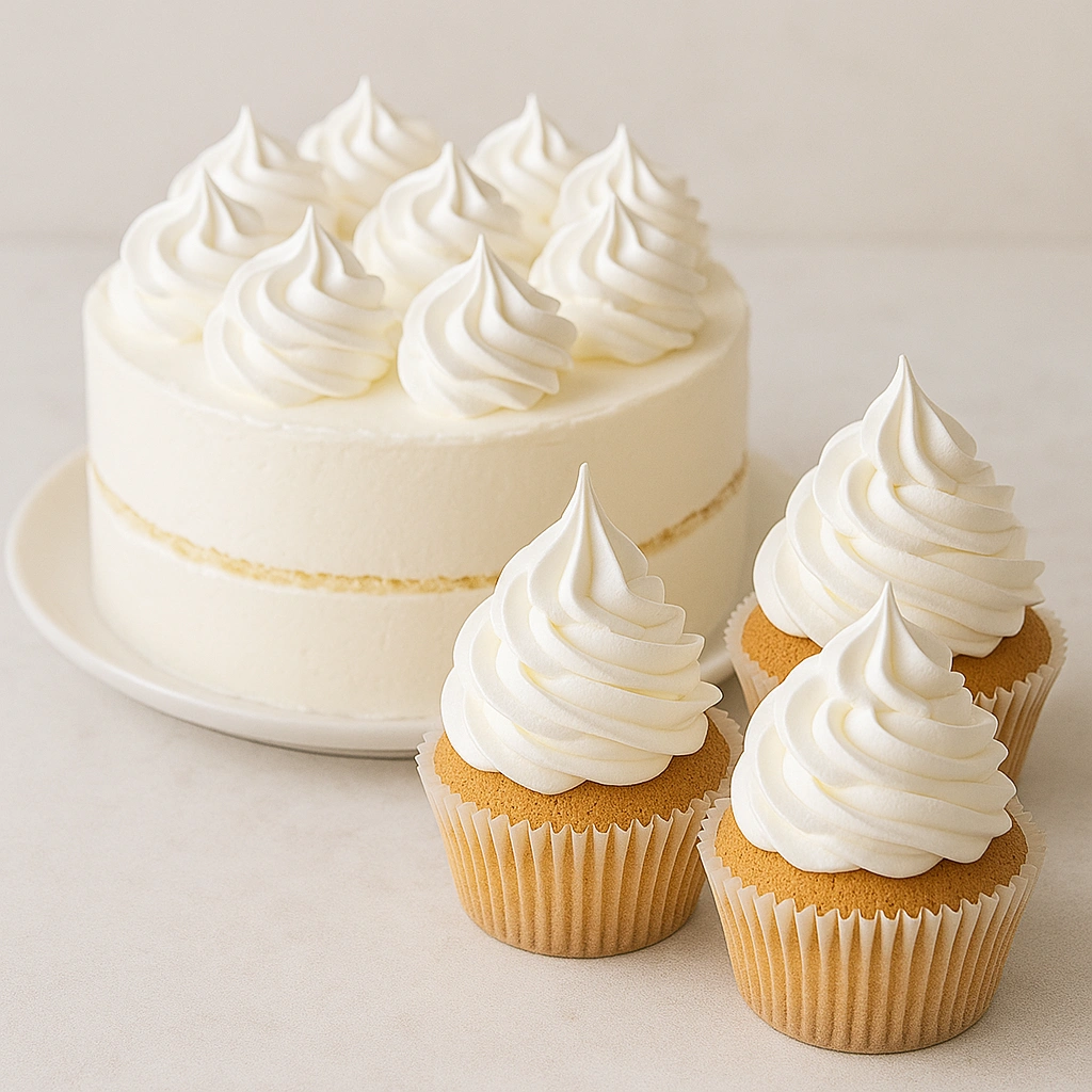 Торт і капкейки з білково-заварним кремом