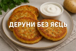 Обкладинка рецепту дерунів без яєць