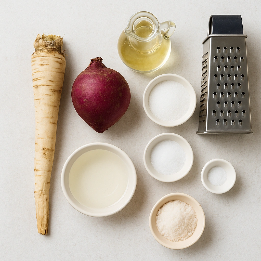 Інгредієнти для приготування домашнього хріну