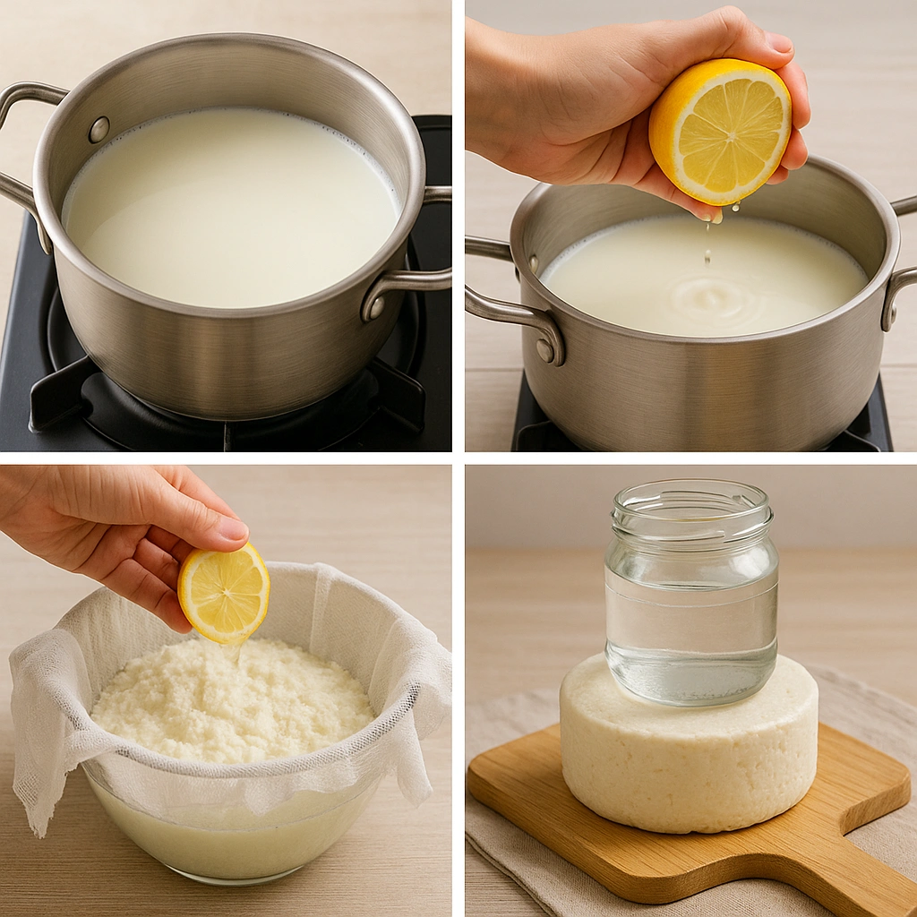 Процес приготування домашнього твердого сиру з молока покроково