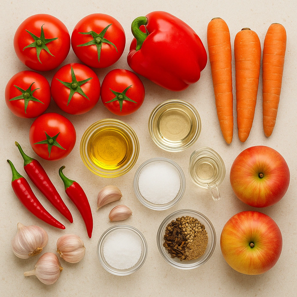 Інгредієнти для домашньої аджики на столі