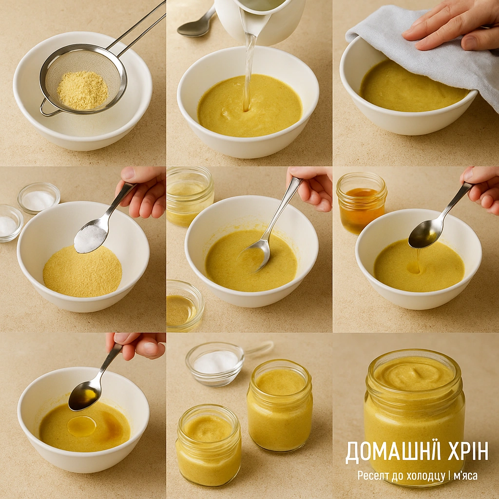 Процес приготування домашньої гірчиці крок за кроком
