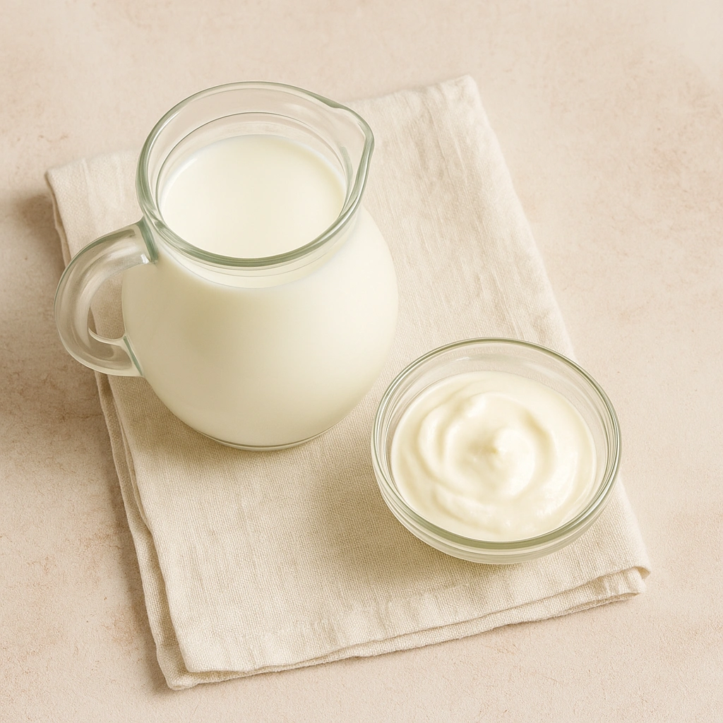 Інгредієнти для приготування домашньої простокваші