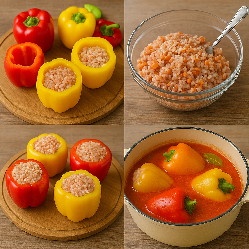 Покроковий процес приготування фаршированих перців
