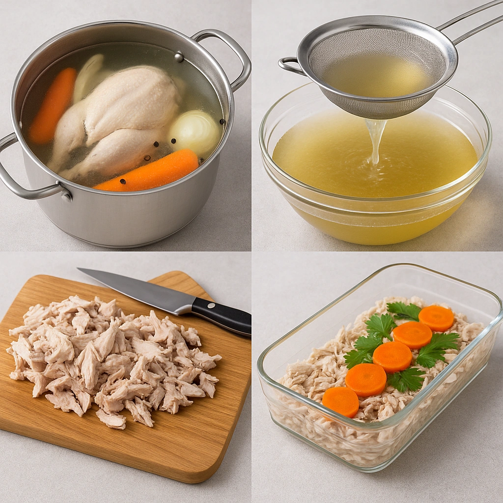 Покрокове приготування холодцю з курки