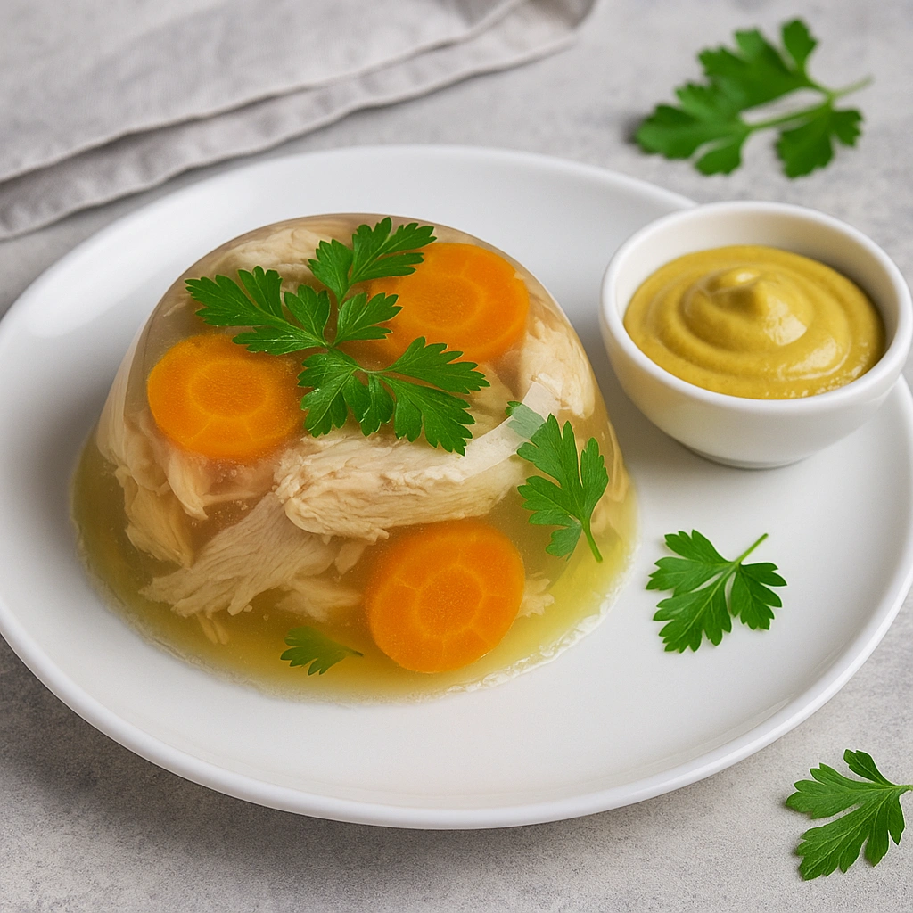 Холодець з курки з морквою та гірчицею