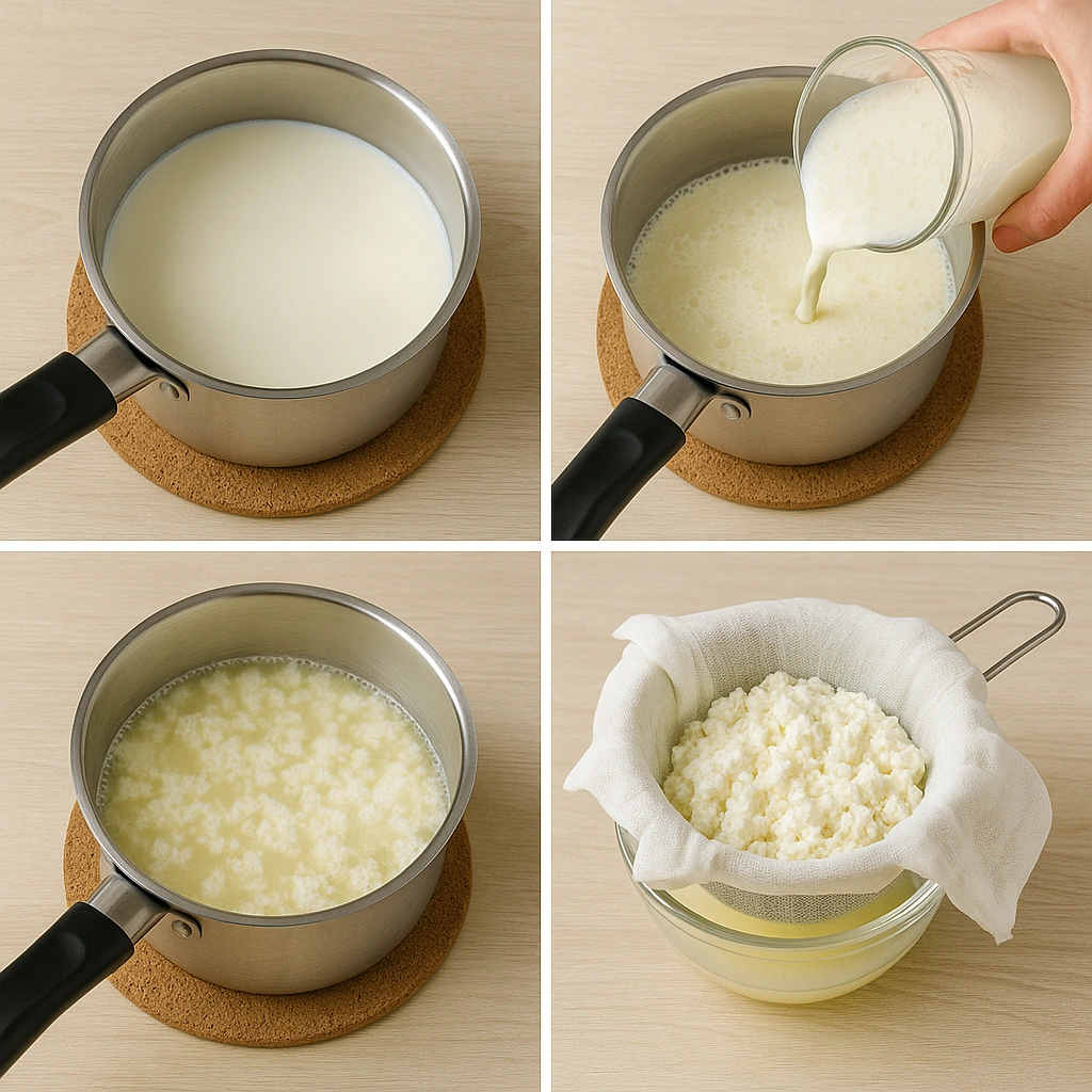 Процес приготування домашнього сиру з молока