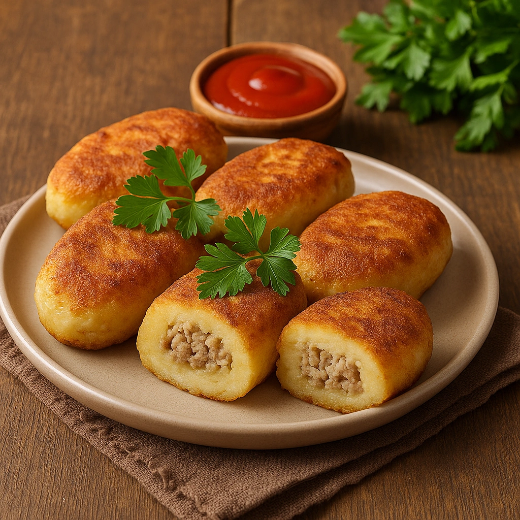 Подача картопляних зраз із м’ясним фаршем