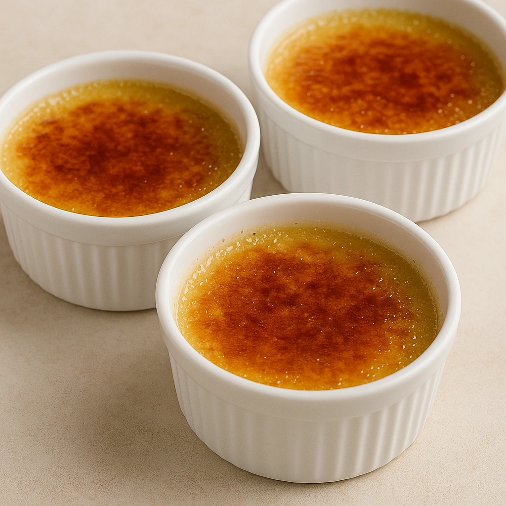 Крем-брюле з карамельною скоринкою крупним планом