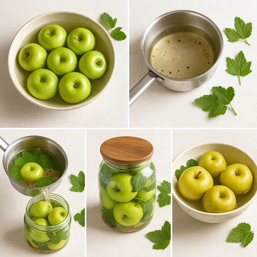 Етапи приготування квашених яблук у розсолі