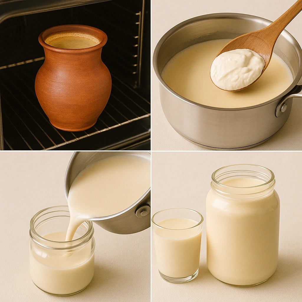 Покроковий процес приготування ряжанки вдома