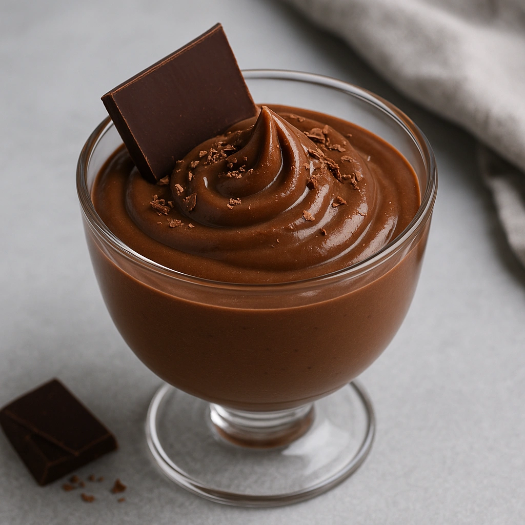 Шоколадний заварний крем у скляній креманці