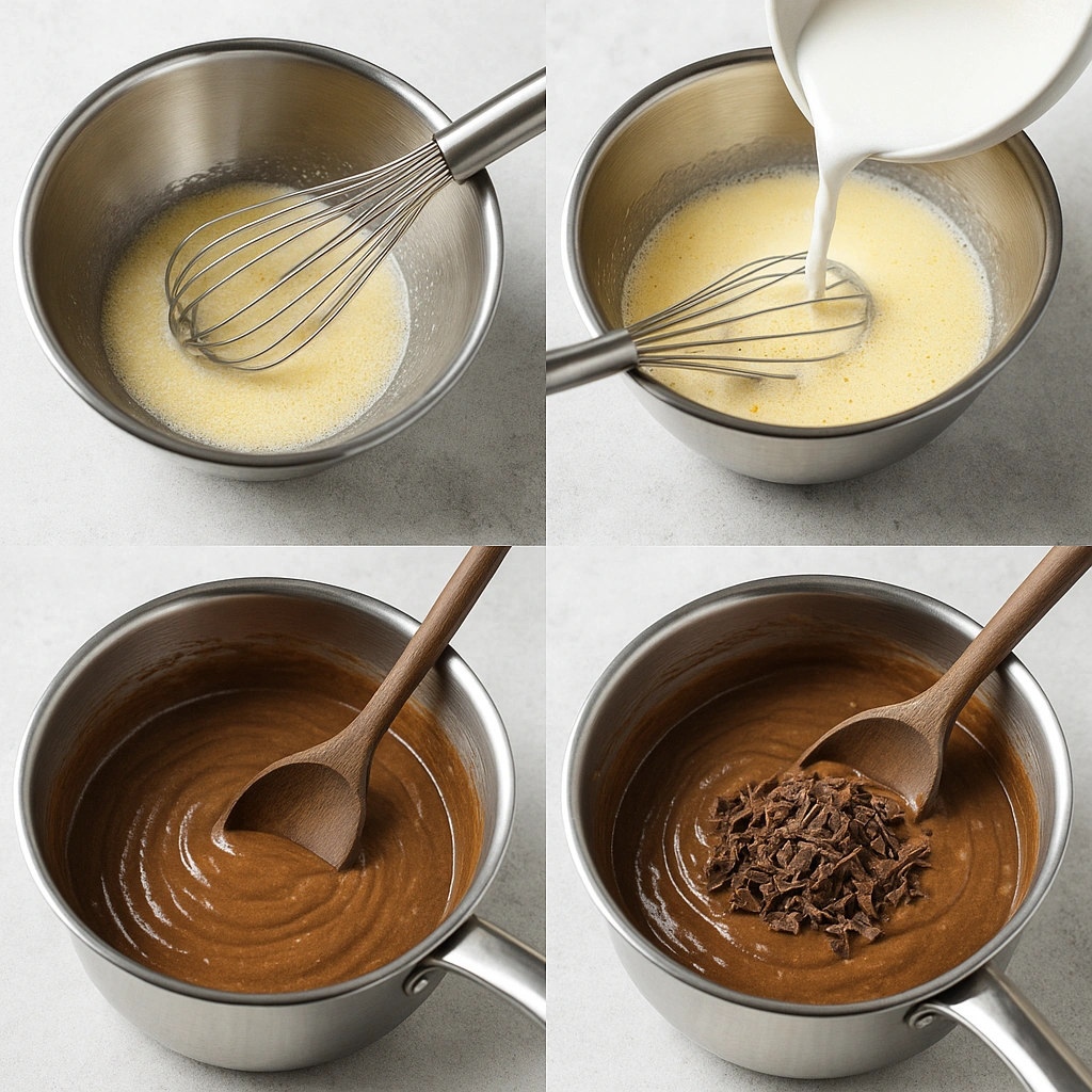 Приготування шоколадного заварного крему покроково