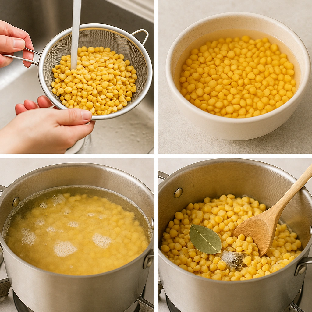 Етапи варіння гороху — промивання, замочування, кип’ятіння, приправлення