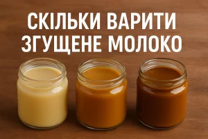 Три баночки з вареним згущеним молоком різного ступеня готовності