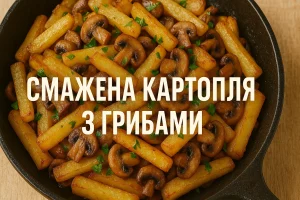 Обкладинка рецепту смаженої картоплі з грибами