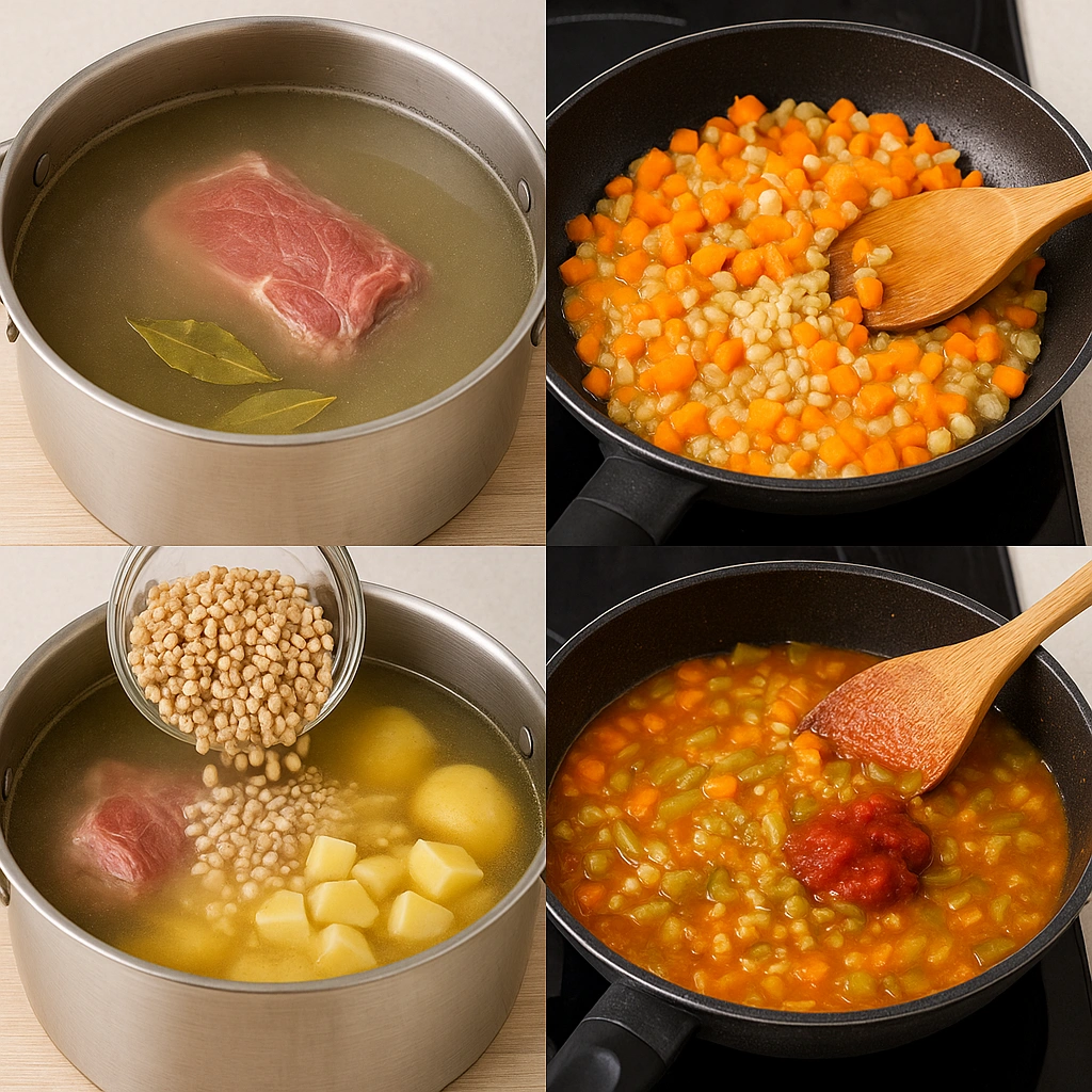 Процес приготування супу розсольник крок за кроком