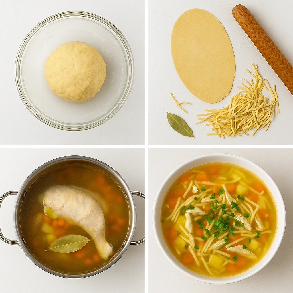 Покрокове приготування супу з домашньою локшиною