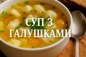 Обкладинка рецепта супу з галушками