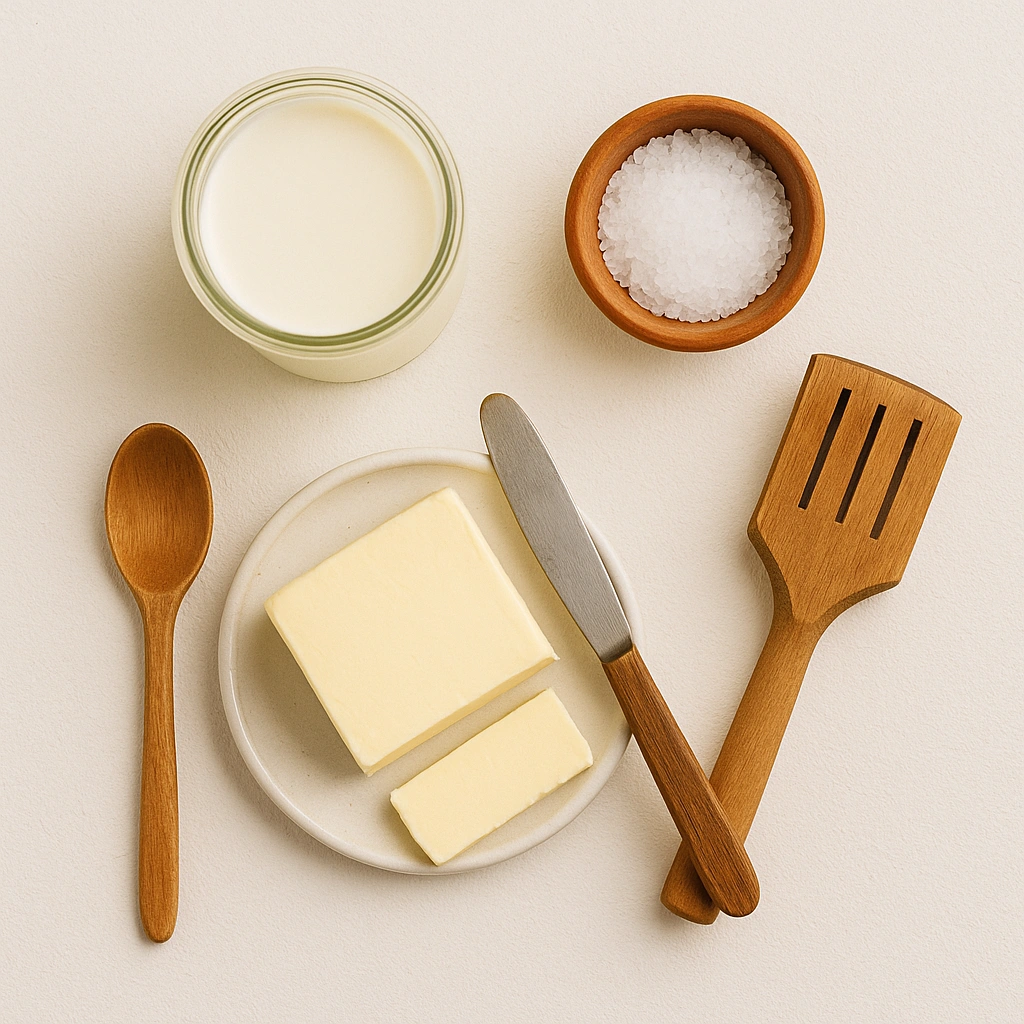 Інгредієнти для приготування вершкового масла
