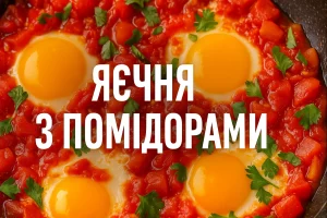 Обкладинка рецепту яєчні з помідорами