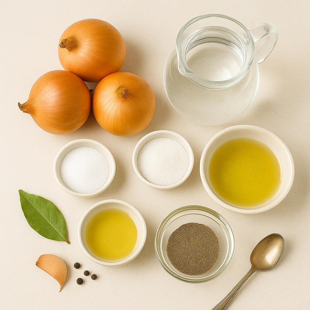 Інгредієнти для маринування цибулі на столі
