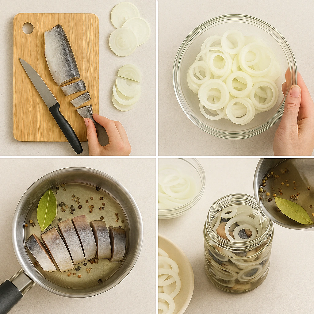 Процес маринування оселедця крок за кроком