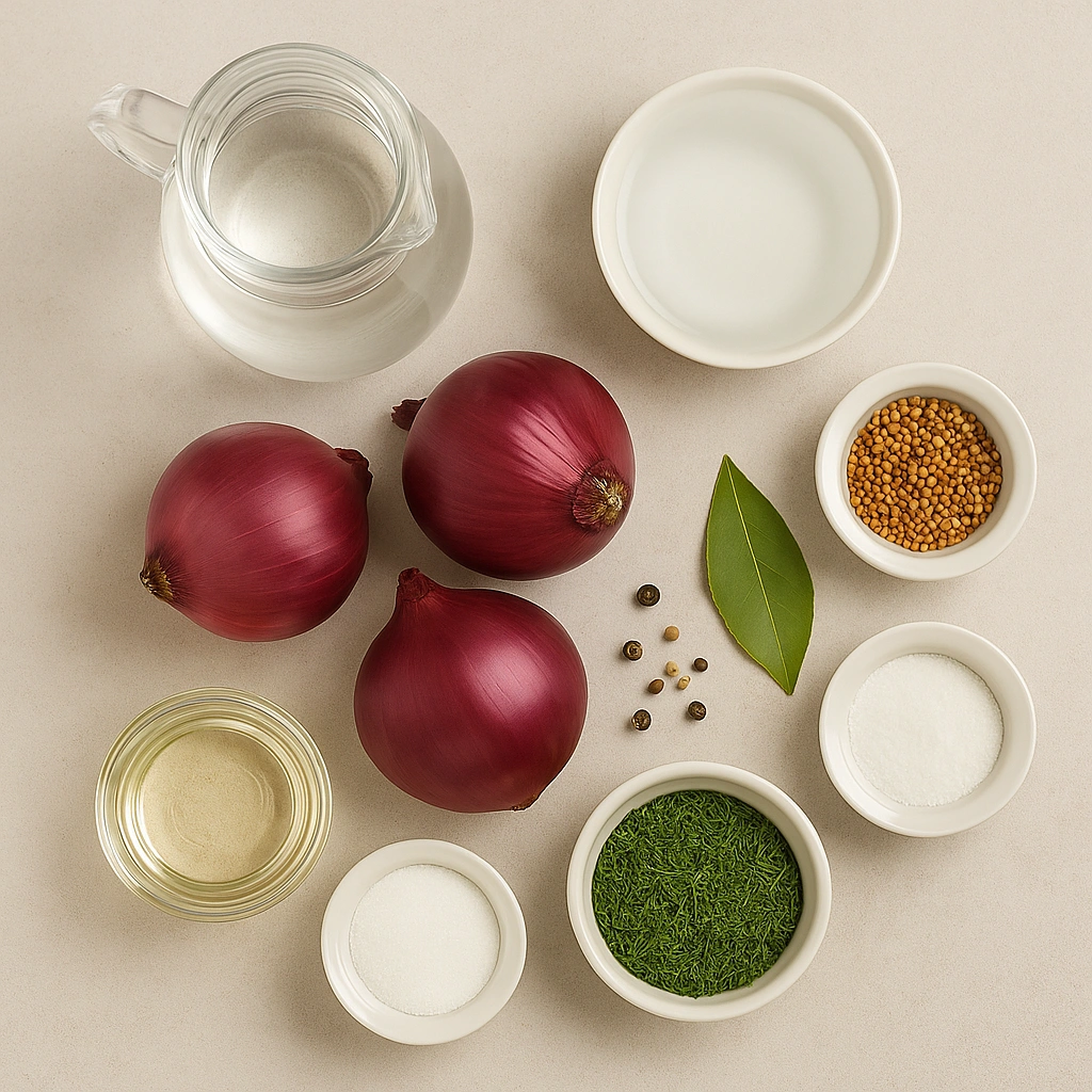Інгредієнти для маринованої цибулі на столі