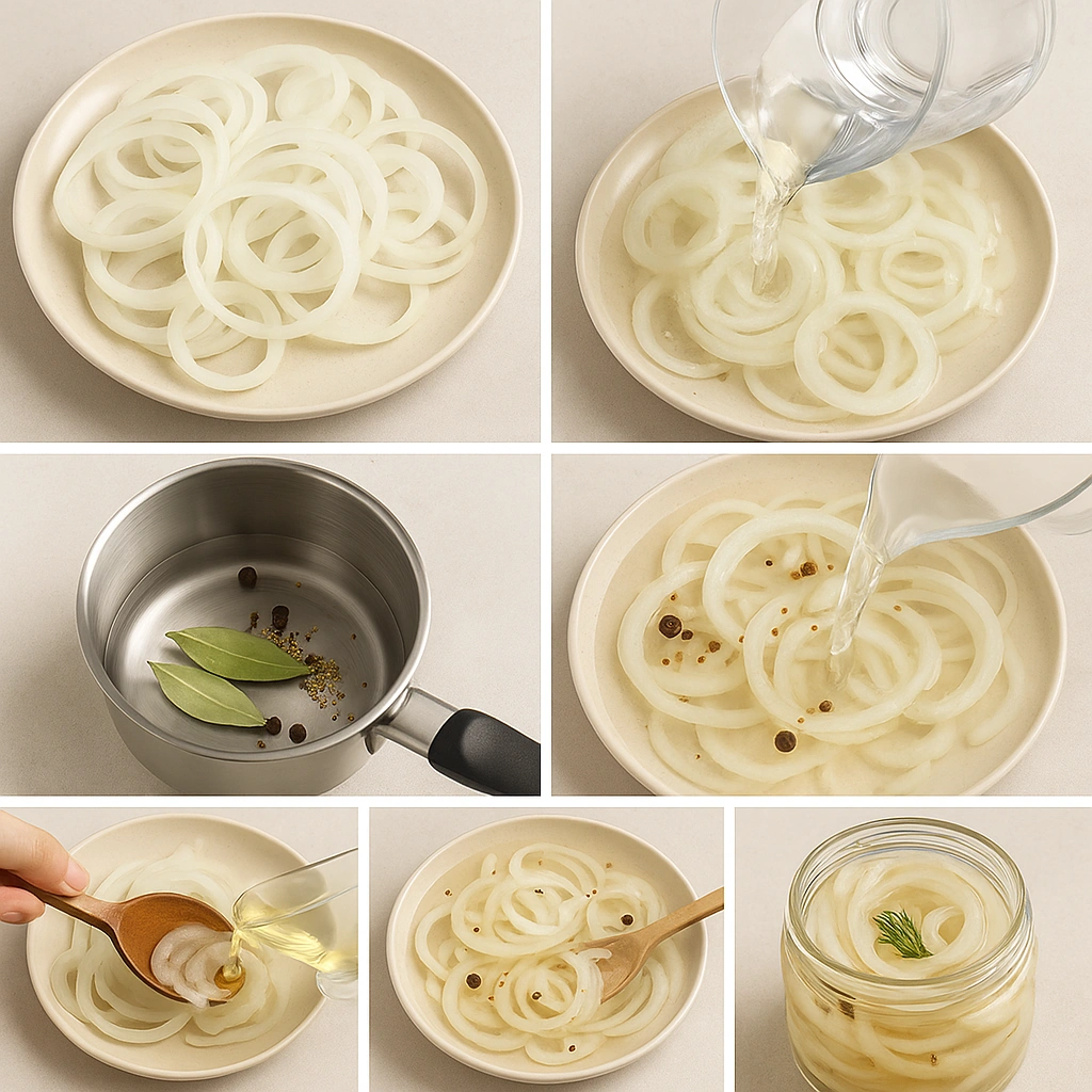 Процес приготування маринованої цибулі крок за кроком