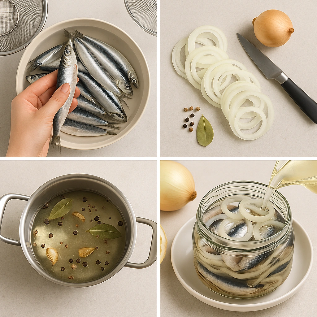 Процес приготування малосольної тюльки крок за кроком