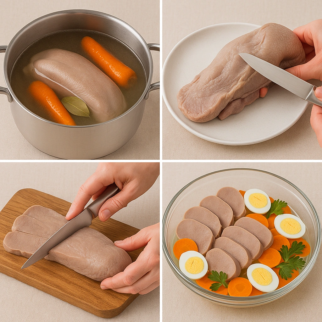 Приготування заливного з яловичого язика покроково