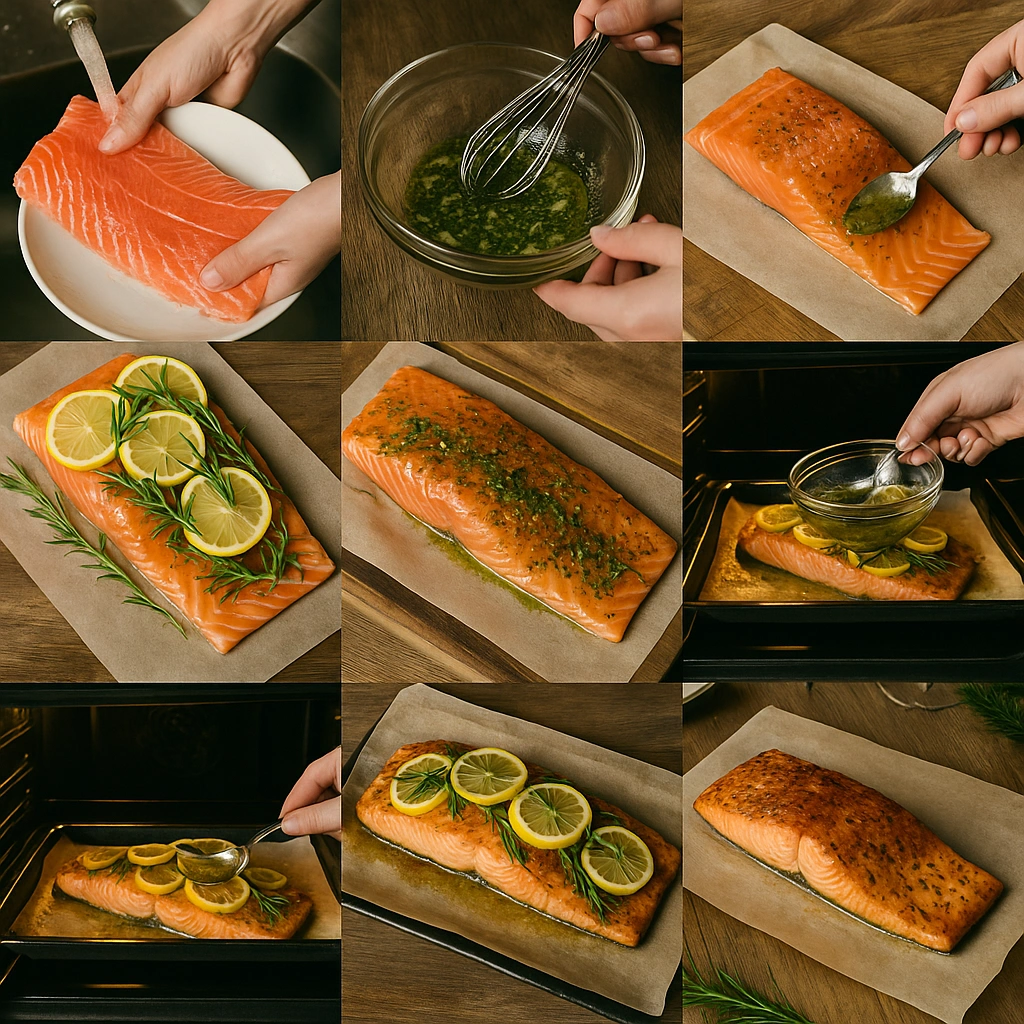 Покрокове приготування запеченої сьомги в духовці