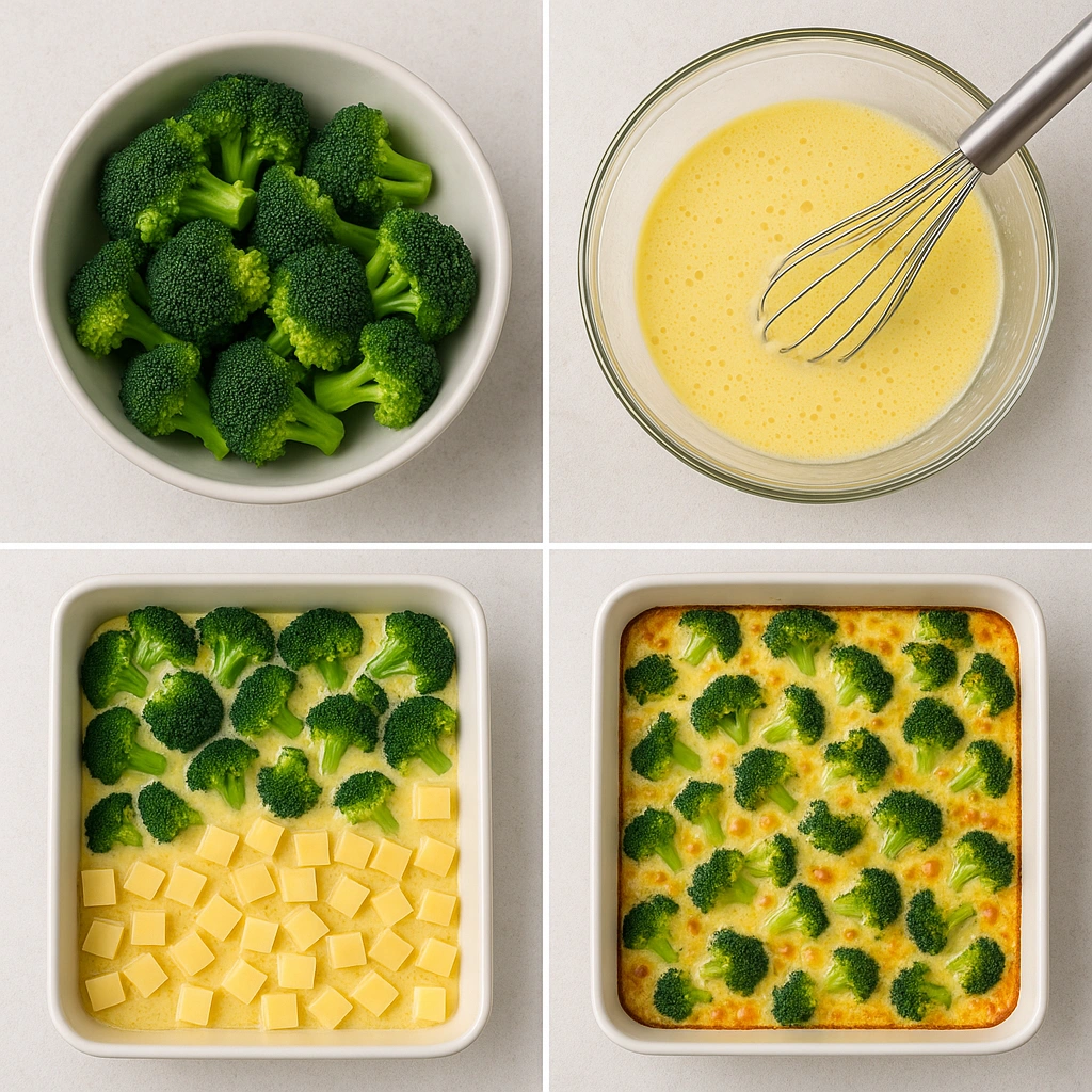 Покрокове приготування запіканки з броколі у духовці