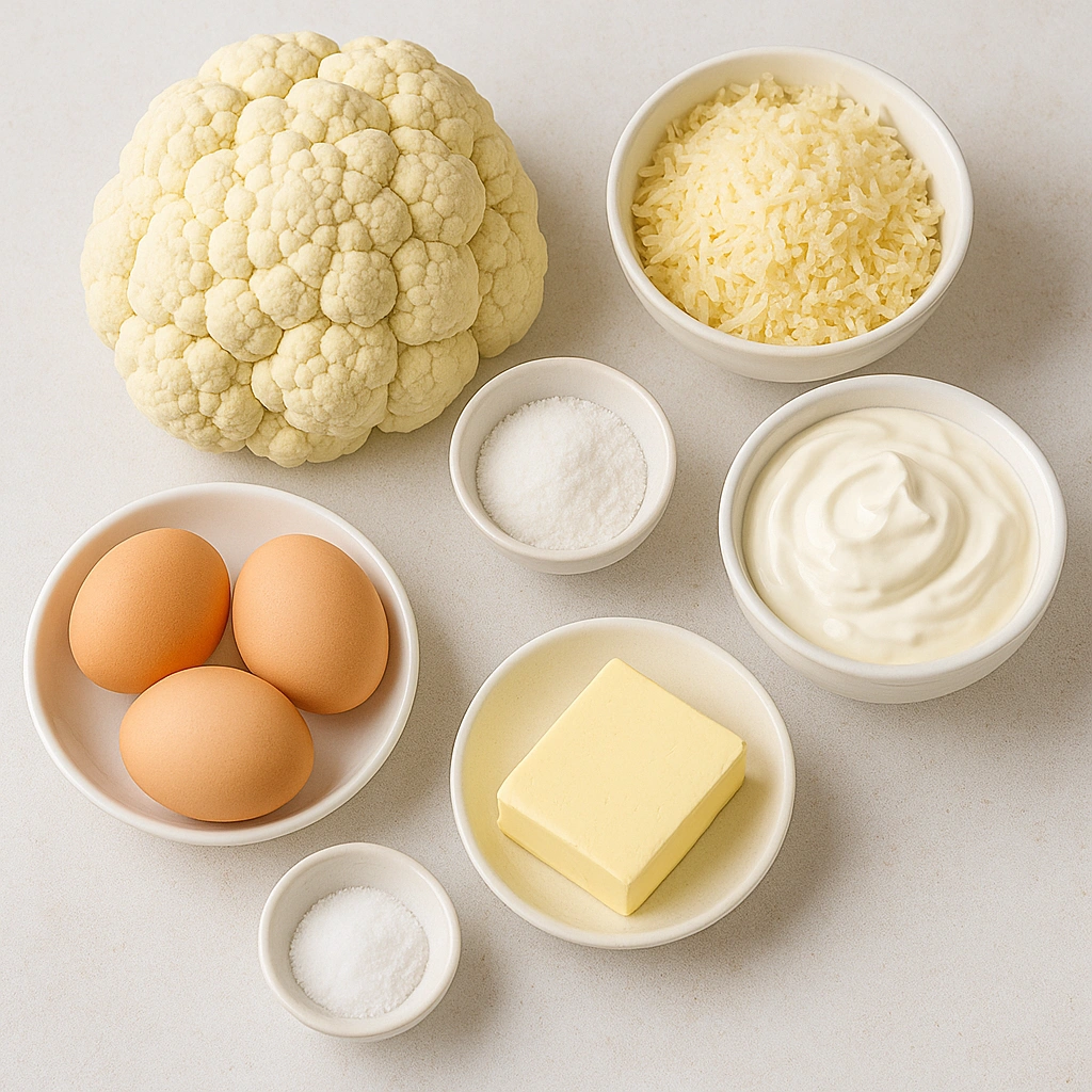 Інгредієнти для запіканки з цвітної капусти