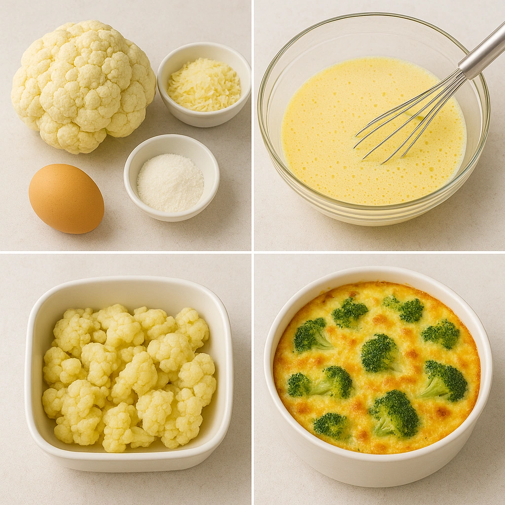 Покрокове приготування запіканки з цвітної капусти у духовці
