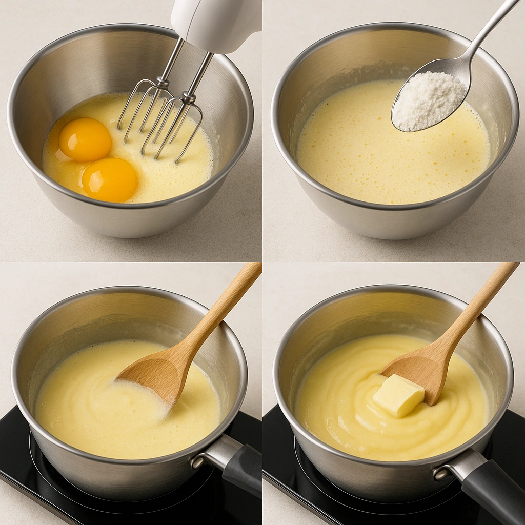 Приготування заварного крему покроково