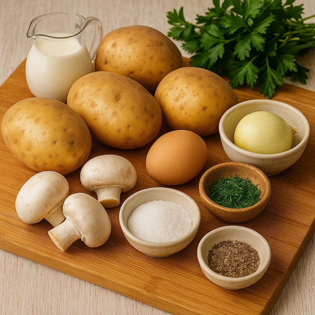 Інгредієнти для приготування зразів з грибами
