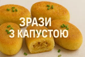 Зрази з капустою на світлому фоні